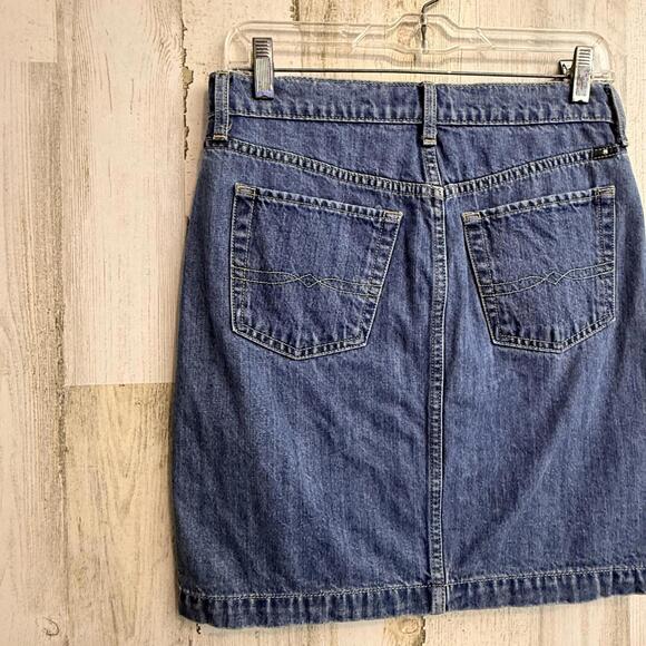 Lucky Brand Women's 4/27 Denim Button Front Skirt Blue Jean Casual Classic - Picture 12 of 15